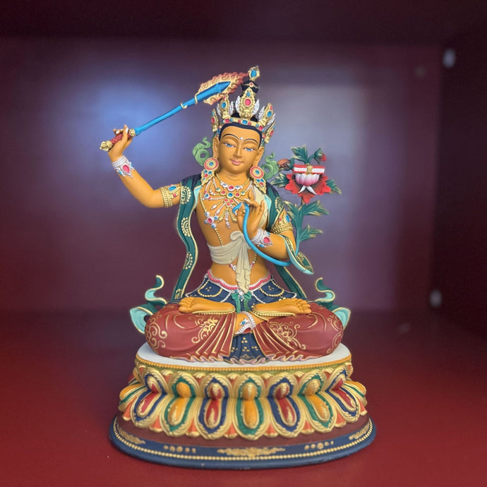 Hand-Painted Manjushri Statue (Consecrated)