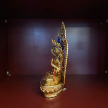 Tải hình ảnh vào trình xem Thư viện, Golden Manjushri Statue with back(Consecrated)