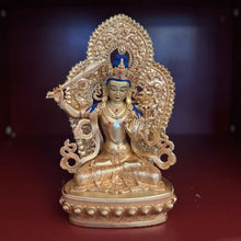 Tải hình ảnh vào trình xem Thư viện, Golden Manjushri Statue with back(Consecrated)