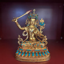 Tải hình ảnh vào trình xem Thư viện, Manjushri Statue with Jewels (Consecrated)