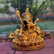7 inch Metal Green Dzambhala Statue (Consecrated)