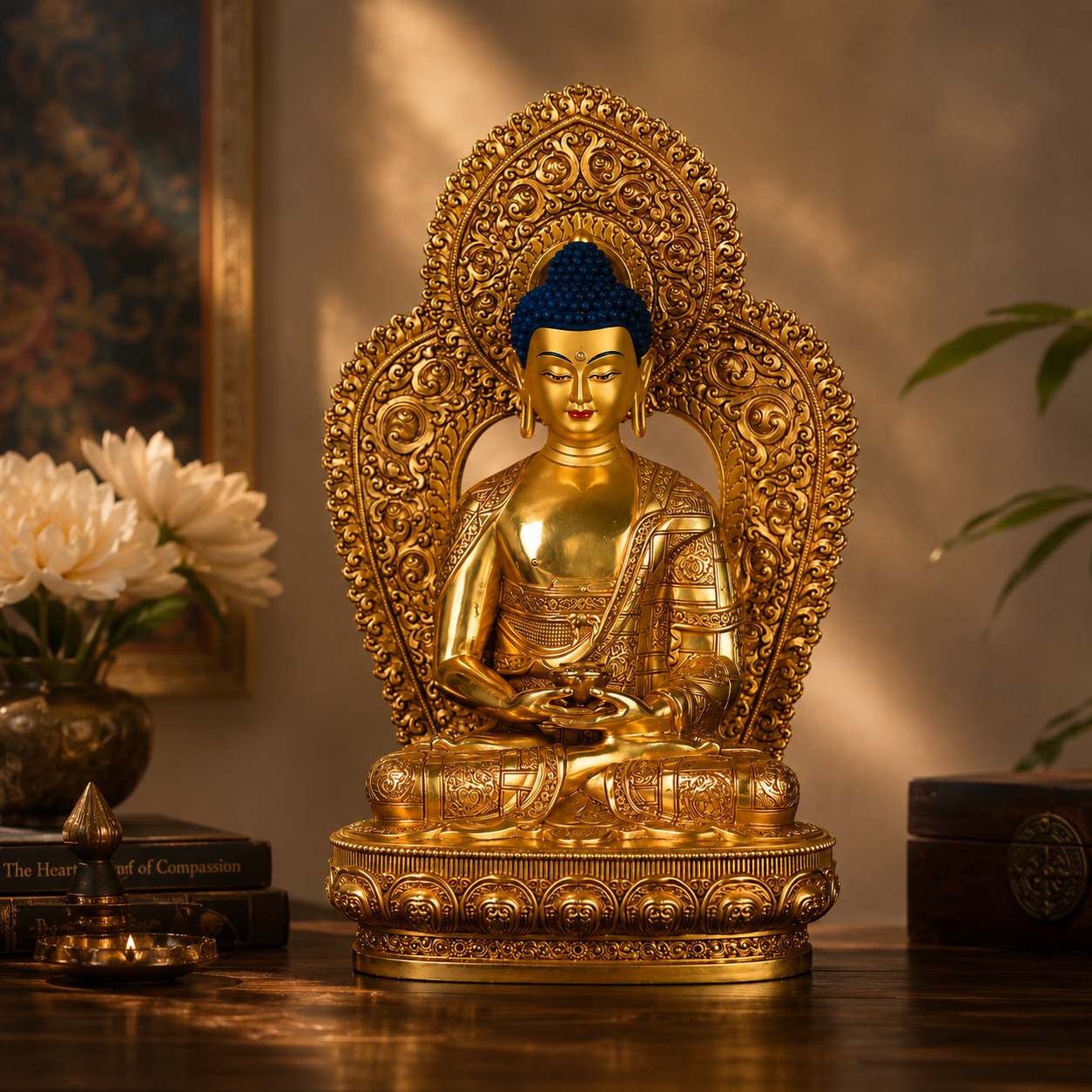 Amitabha Statue with Back (Consecrated)