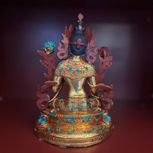 Load image into Gallery viewer, Green Tara Statue with Inlay – 21.5 cm (Consecrated)