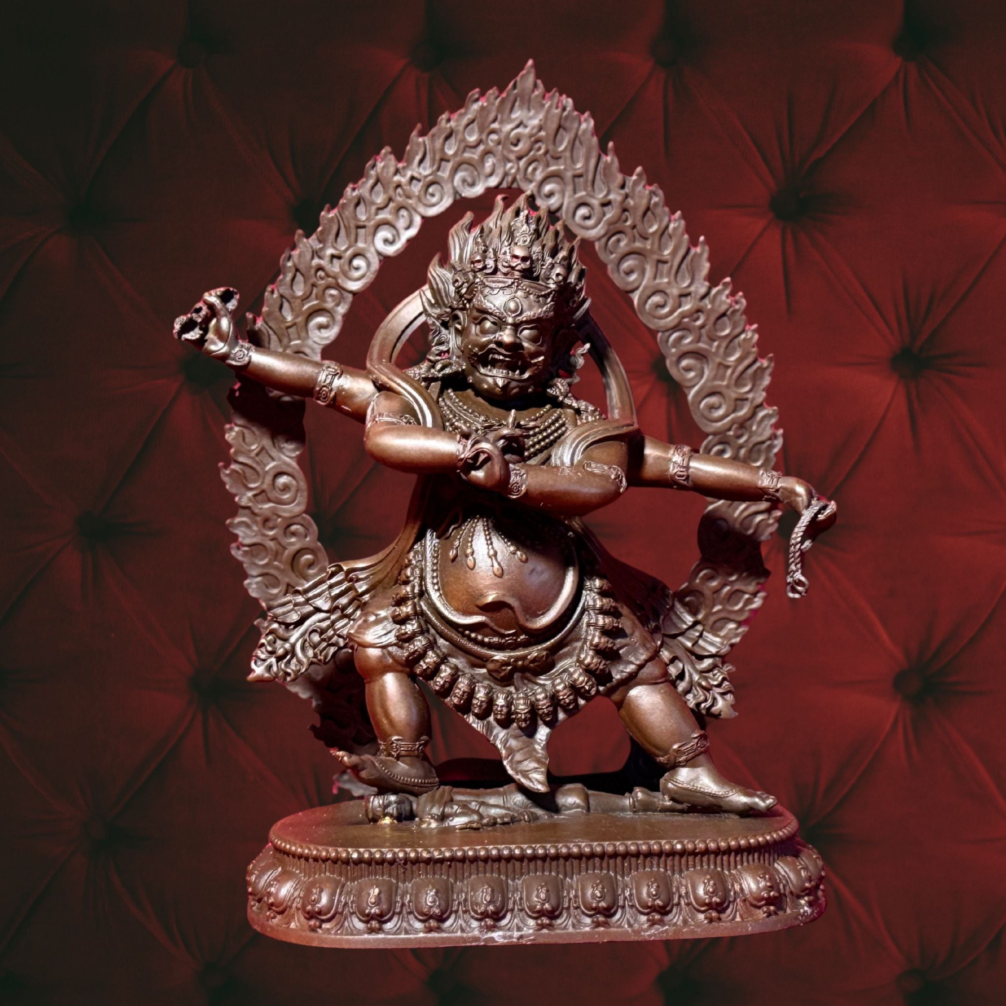 Vajrapani (Bhutadamara) Statue — 23 cm Antique Color (Consecrated)