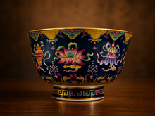 Load image into Gallery viewer, Traditional Tibetan 8 Auspicious Symbols Ceramic Offering Bowls