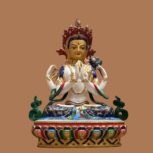 Chenrezig Statue - 5 inch Hand painted (consecrated)