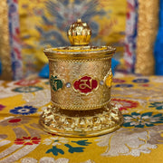 Hand Spin Golden Dharma Wheel