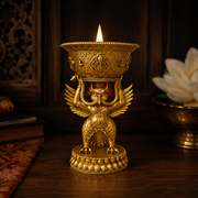 Golden Garuda LED Butter Lamp – 29 cm