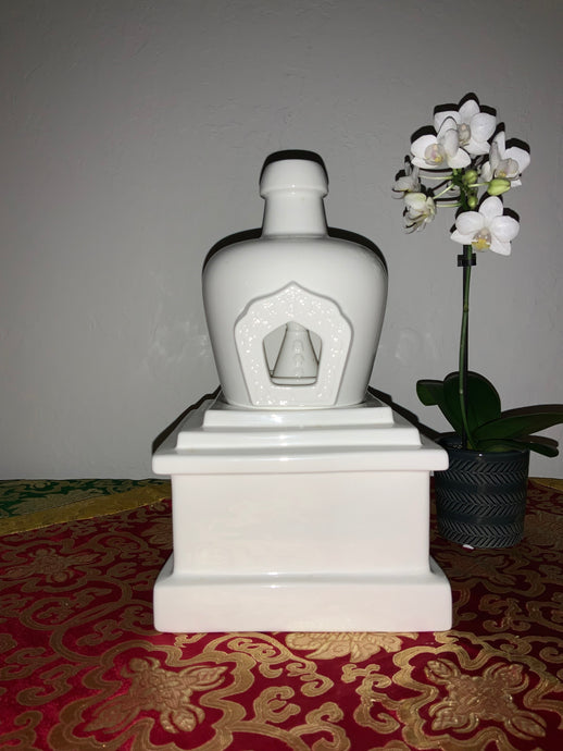 White Streamlined Tibetan Smoke (Sang) Offering Burner