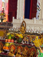 Load image into Gallery viewer, Red Vaisravana &amp; Drolmi Kazug Wealth Vase - Cloisonne Mongoose