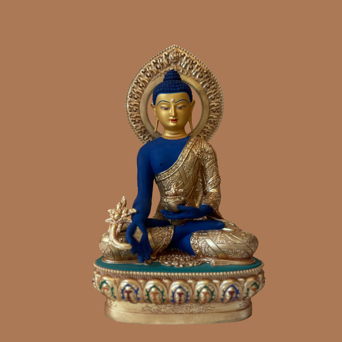 Medicine Buddha Statue with Backplate (Consecrated)