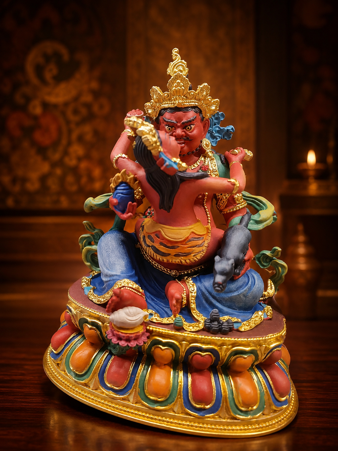 Pre-Order 2027 Red Dzhambhala Hand Painted Statue (Consecrted)
