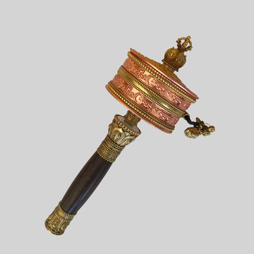 Copper Colored Handheld Prayer Wheel