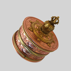Copper Colored Handheld Prayer Wheel