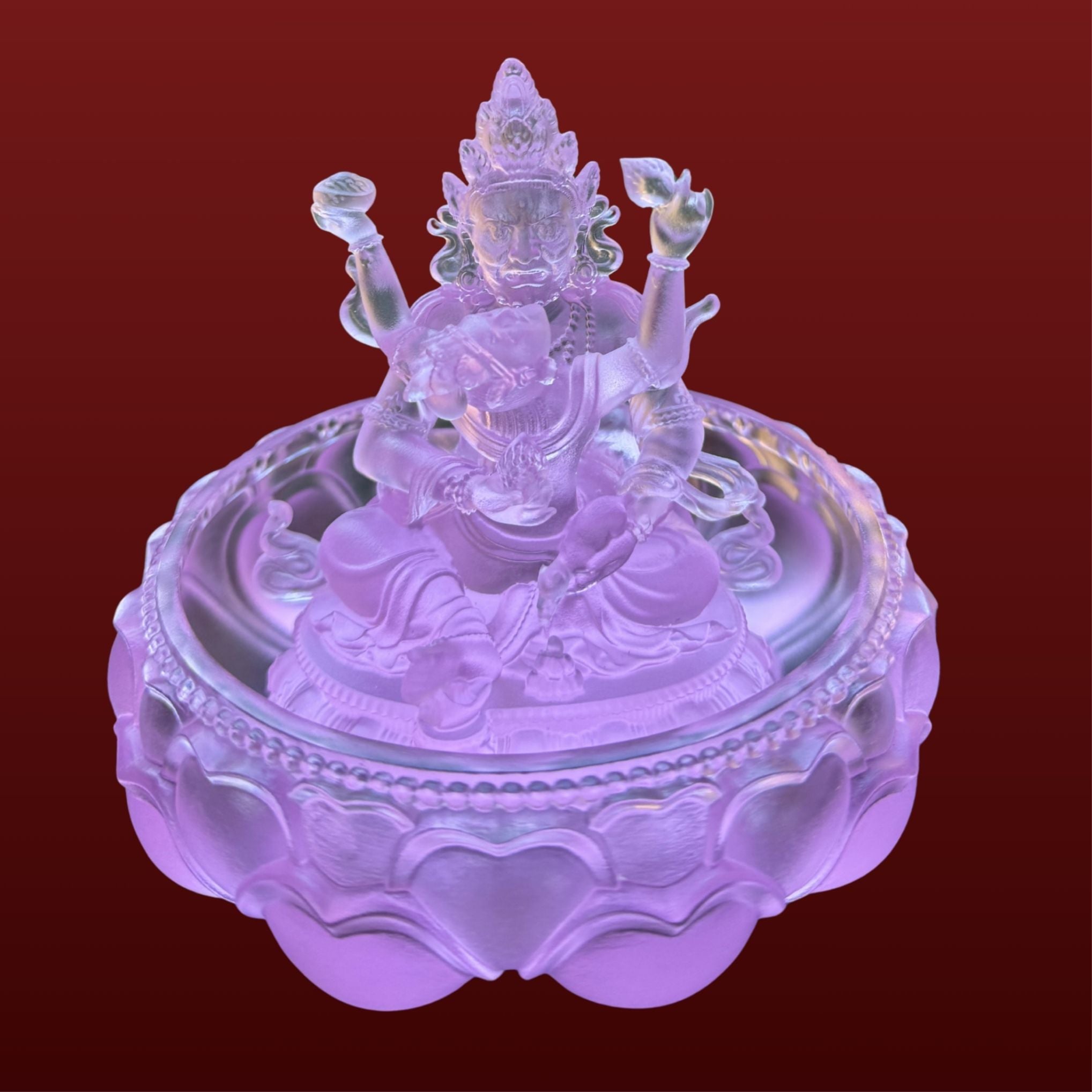Red Dzambhala Glass Water Offering Set