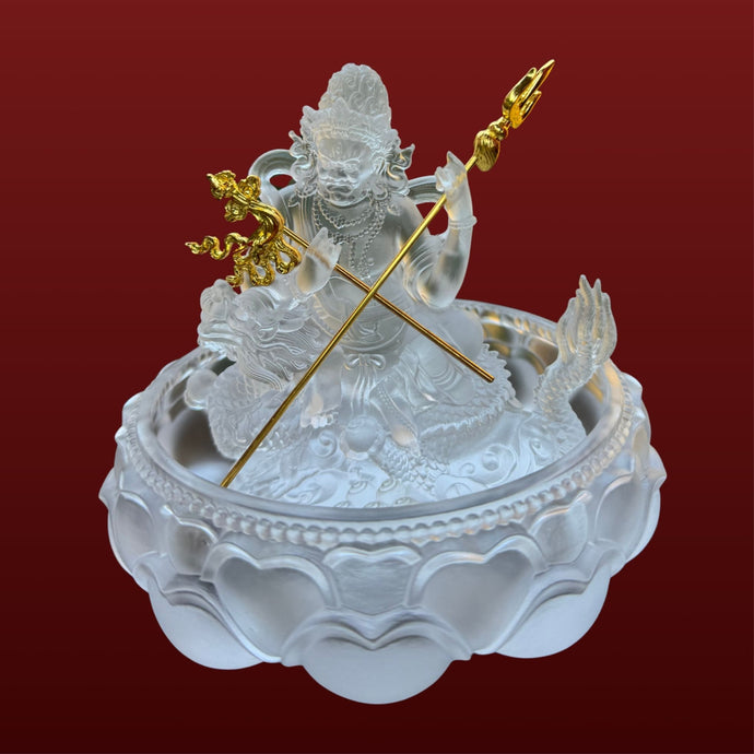 White Dzambhala Glass Water Offering Set