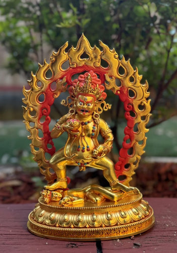Black Dzhambhala Statue - Medium Consecrated Gold Metal