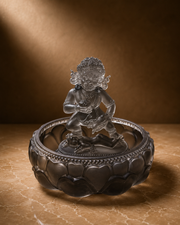 Black Dzambhala Glass Water Offering Set