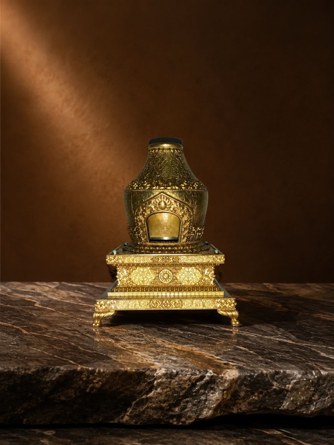 Traditional Tibetan Smoke (Sang) Offering Burner (Brass)