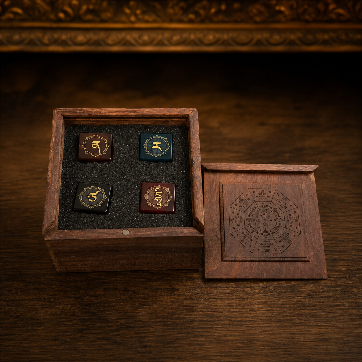 Manjushri & Guan Yin Heart Mantra Mo Dice Set