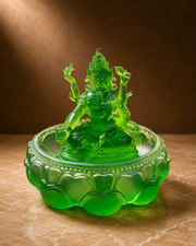 Green Dzambhala Glass Water Offering Set