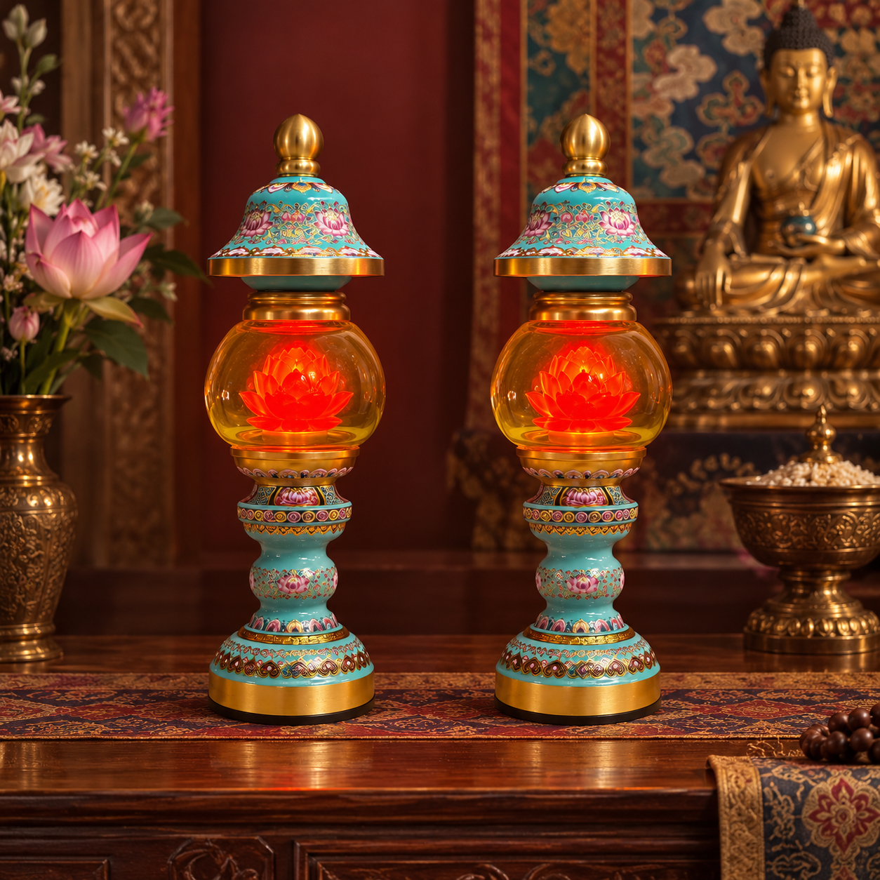 Lotus Light Offering Lanterns (pair)