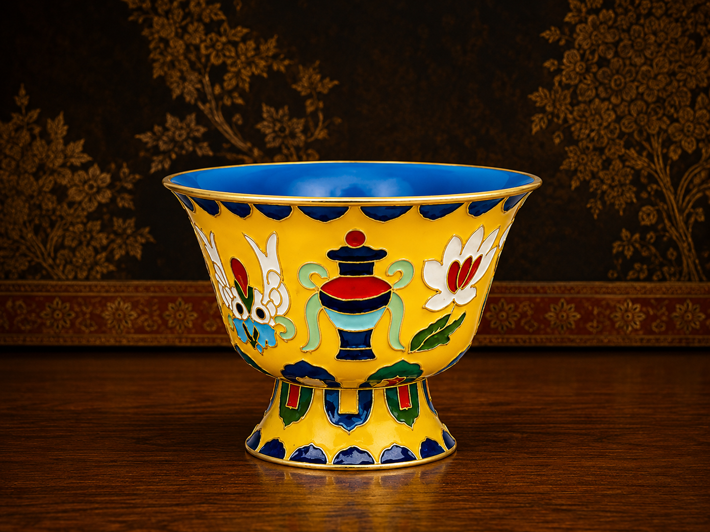 8 Auspicious Symbols Cloisonné Offering Bowls