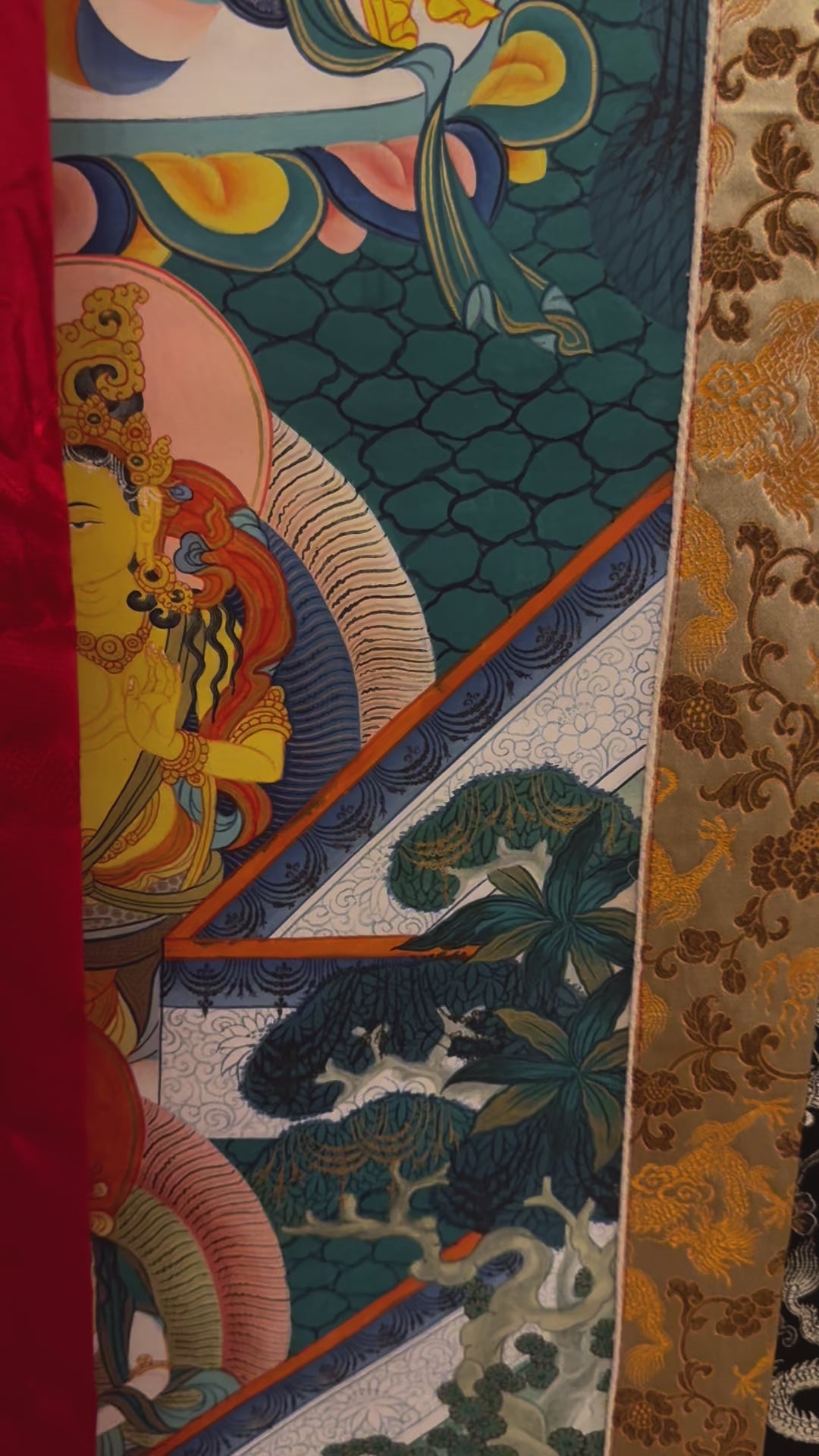 Load video: Consecrated Amitabha Thangka- Handpainted