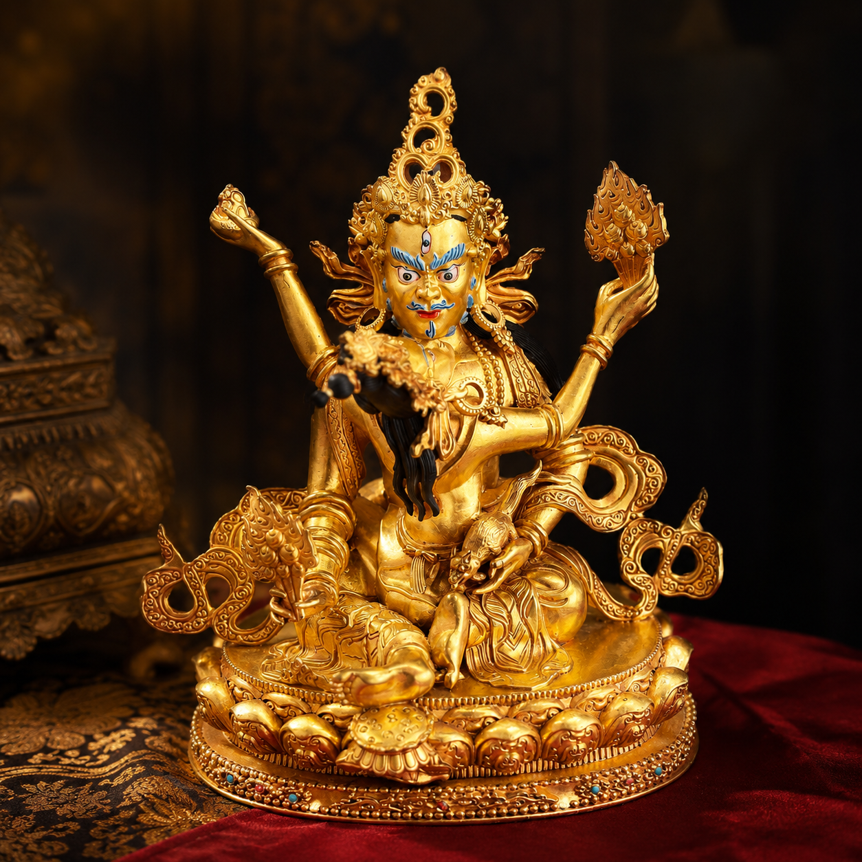 Pre-order: Red Dzambhala 7 Inch Statue (Consecrated)