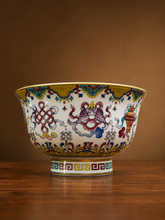 Load image into Gallery viewer, Traditional Tibetan 8 Auspicious Symbols Ceramic Offering Bowls
