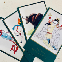 Load image into Gallery viewer, 21 Taras Wishfulfilling Vase Puja Cards (Drolmi Kazug)