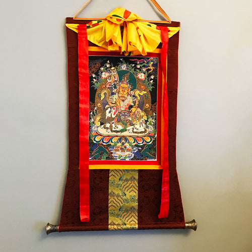 Vaishravana thêu Thangka (Jambhala)