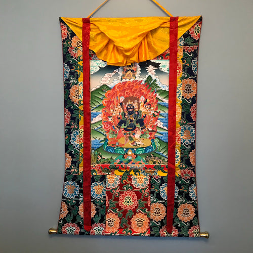 Vajra Vega Thangka vẽ tay (Thời Luân Phẫn Nộ) 