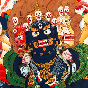 Vajra Vega Thangka vẽ tay (Thời Luân Phẫn Nộ) 